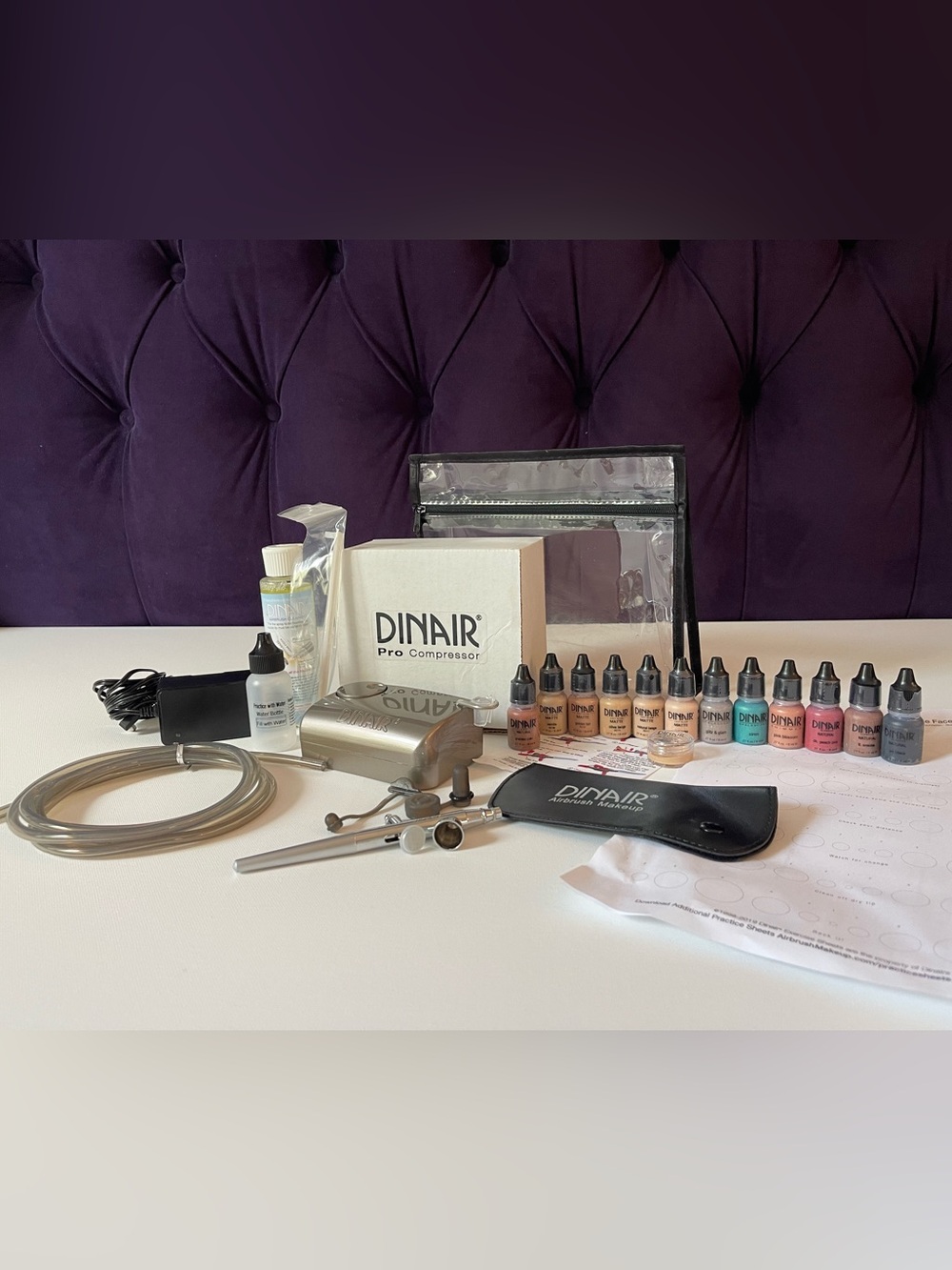 Dinair Pro Airbrush Makeup Kit — Multi Shade Set in Beige/Tan